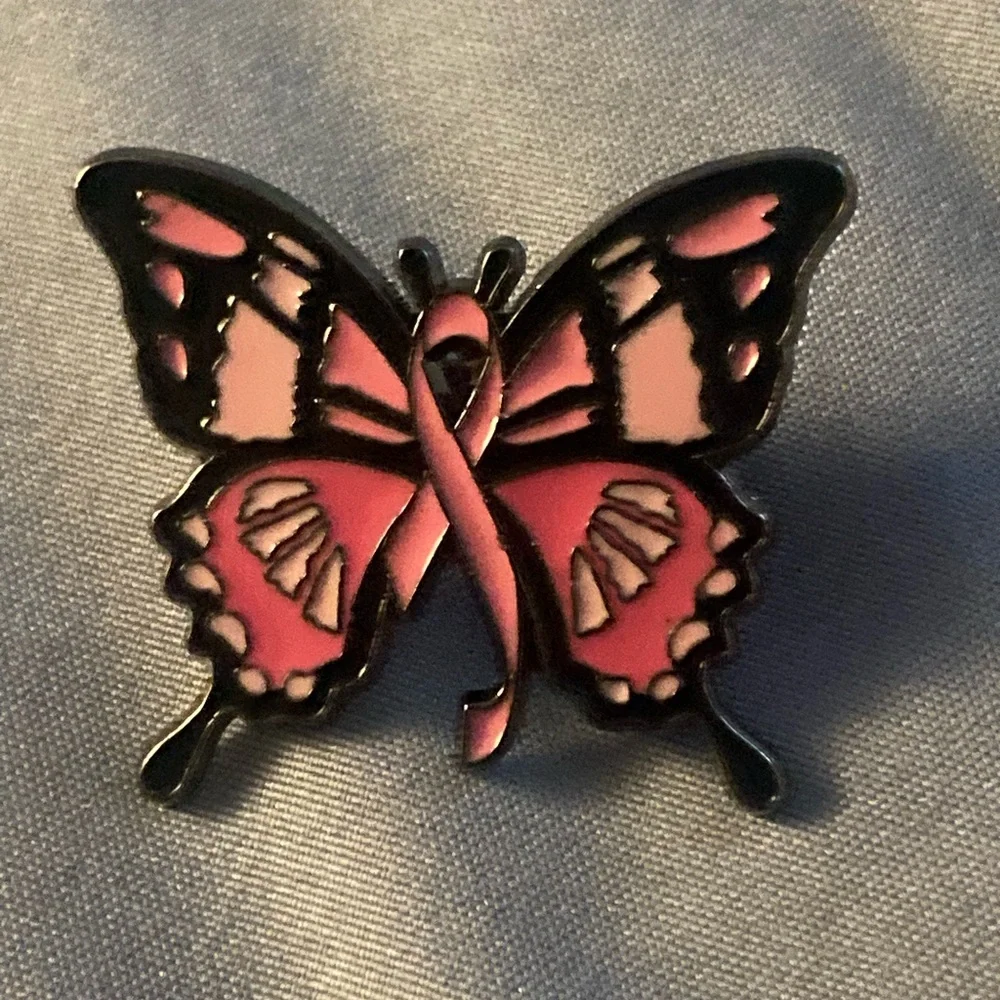 Pink Butterfly Ribbon Brooch - Picture 1 of 2